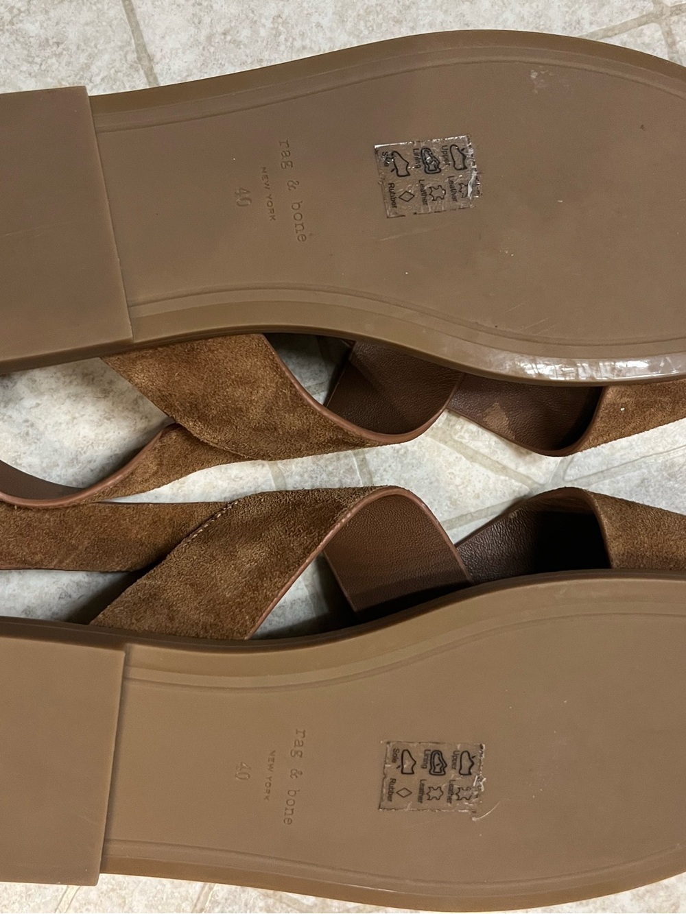 rag & bone Brown Suede Crisscross Buckle Sandals - Picture 3 of 4